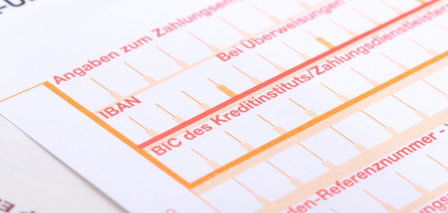 Close-up of a SEPA transfer slip