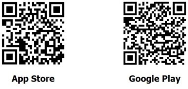 QR-Codes mit den Links zum Download der meinOrt-App