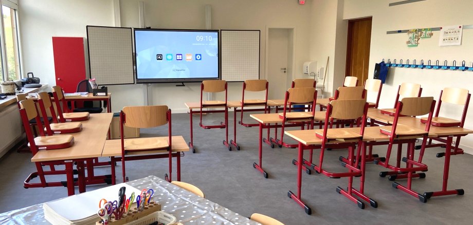 Innenansicht eines der neuen Klassenzimmer in der Grundschule Zerf.